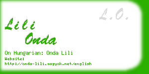 lili onda business card